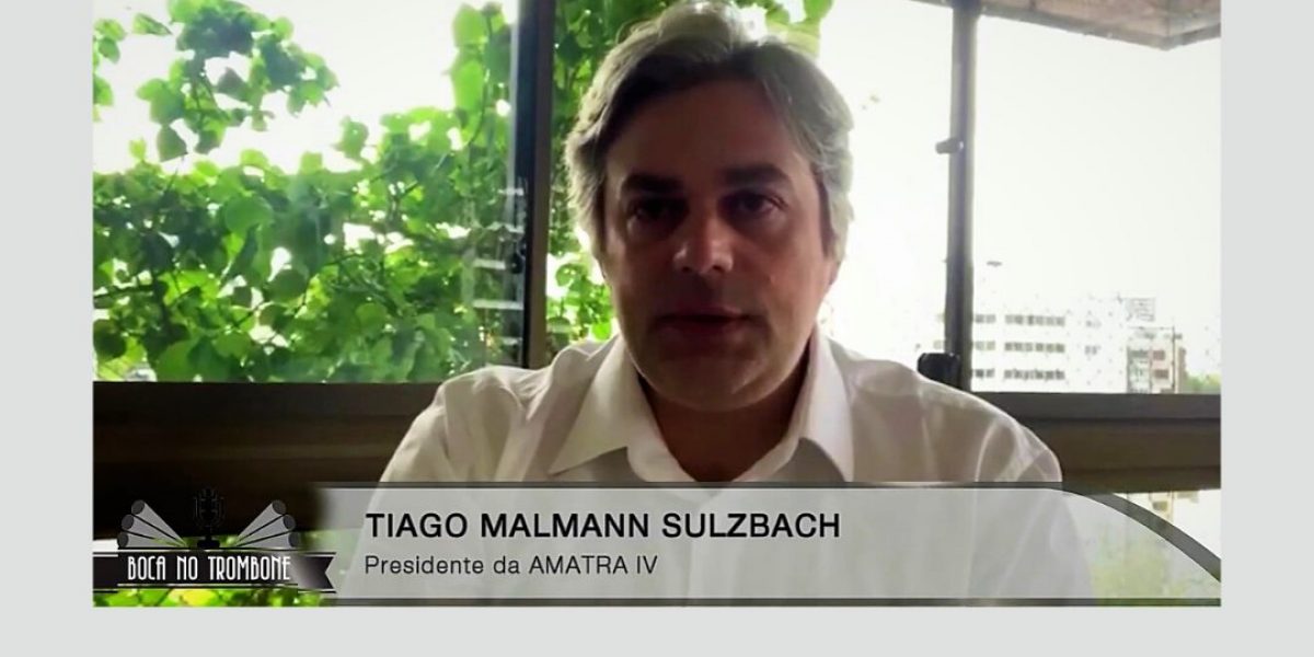 O presidente da AMATRA IV, Tiago Mallmann Sulzbach, falou sobre o teletrabalho no programa Boca no Trombone (Band TV)