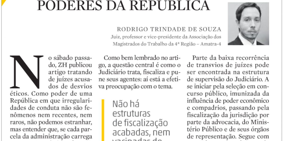 Desvios éticos e os poderes da república.