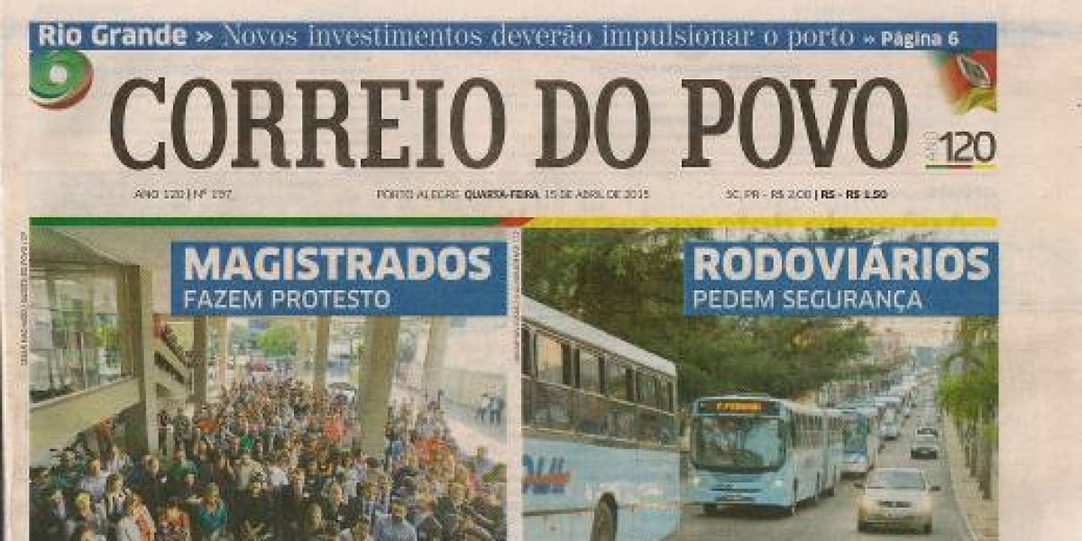 Notícia – CORREIO DO POVO 15-4-2015