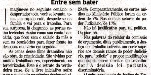 PELA VALORIZAÇÃO DA JUSTIÇA DO TRABALHO