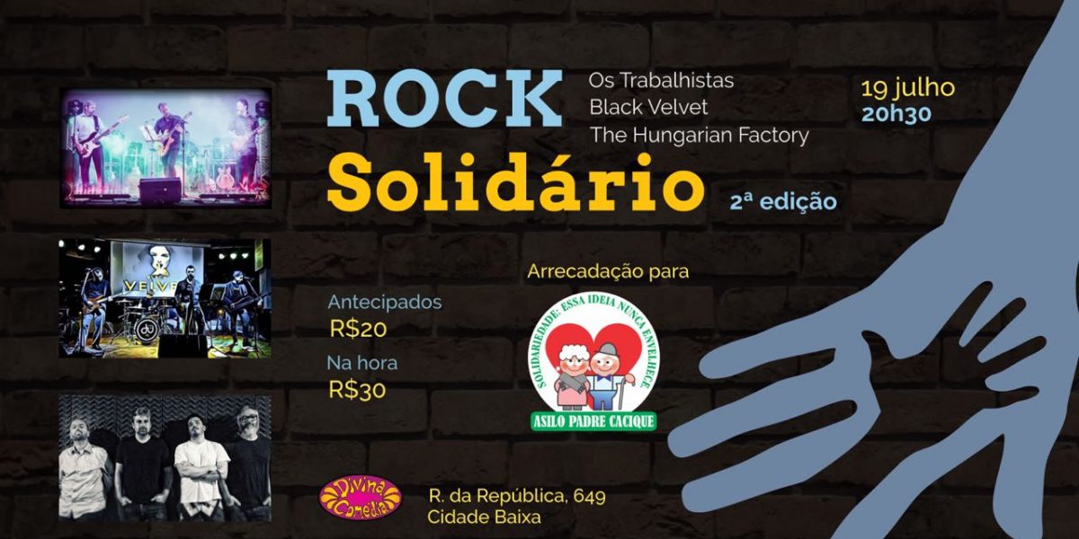 Participe do Rock Solidário com renda revertida ao Asilo Padre Cacique