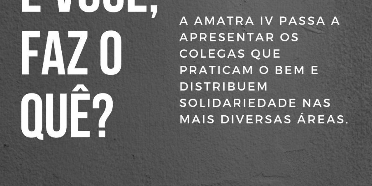 Praticar o bem e distribuir solidariedade: ações sempre bem-vindas