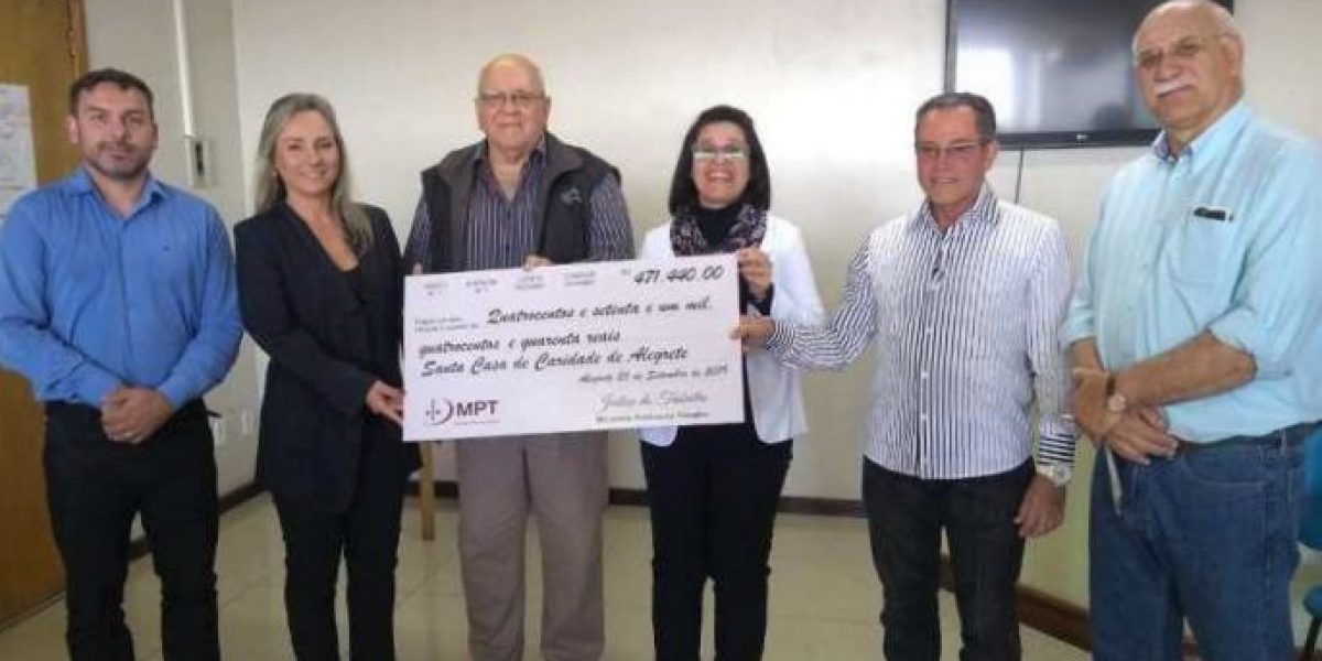 Justiça do Trabalho destina quase meio milhão de reais para a Santa Casa de Alegrete