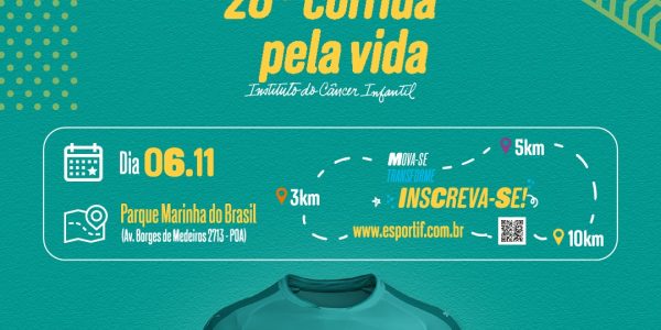 Colega: participe da Corrida pela Vida no dia 06/11