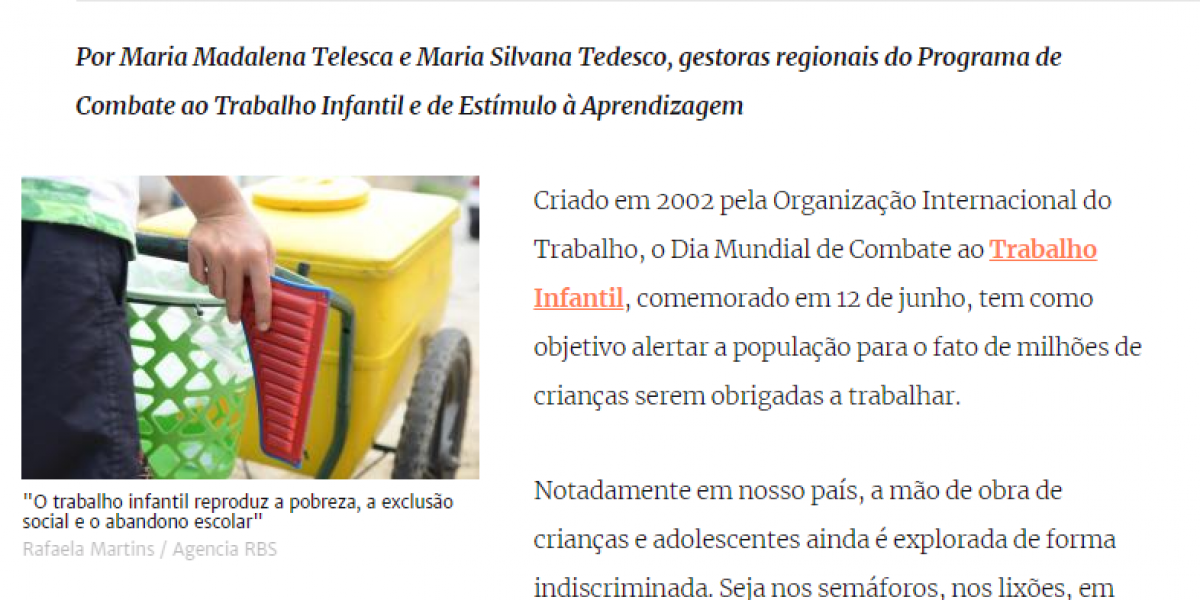 Trabalho infantil: “No Brasil, a mão de obra de crianças e adolescentes ainda é explorada”